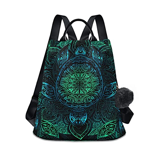 ALAZA Sea Turtlelotuses Mandala Boho Outdoor Backpack School Bags for Woman Ladies