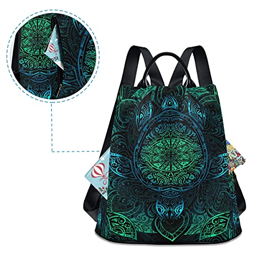 ALAZA Sea Turtlelotuses Mandala Boho Outdoor Backpack School Bags for Woman Ladies