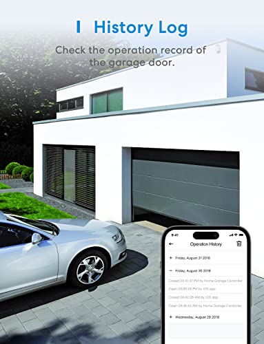 Smart Garage Door Opener Remote with External Antenna, Up to 3 Single Doors, Compatible with Apple HomeKit, Amazon Alexa, Google Assistant, SmartThings, App Control, No Hub Needed