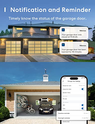 Smart Garage Door Opener Remote with External Antenna, Up to 3 Single Doors, Compatible with Apple HomeKit, Amazon Alexa, Google Assistant, SmartThings, App Control, No Hub Needed