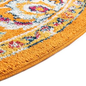 Rugs.com Aurelia Collection Rug – 5' x 8' Oval Orange Medium-Pile Rug Perfect for Living Rooms, Large Dining Rooms, Open Floorplans