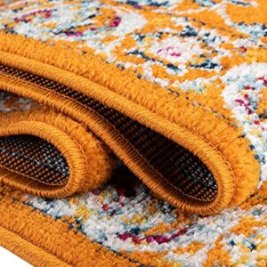 Rugs.com Aurelia Collection Rug – 5' x 8' Oval Orange Medium-Pile Rug Perfect for Living Rooms, Large Dining Rooms, Open Floorplans