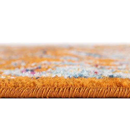 Rugs.com Aurelia Collection Rug – 5' x 8' Oval Orange Medium-Pile Rug Perfect for Living Rooms, Large Dining Rooms, Open Floorplans