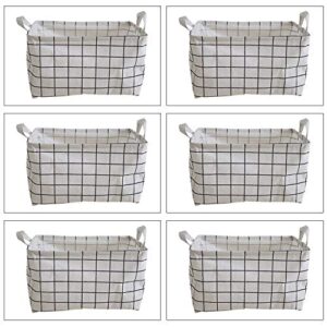 yrhome storage bins 6pcs rectangular storage baskets fabric storage container with handles collapsible basket for toy clothes books cosmetics organization,shelves basket organizer