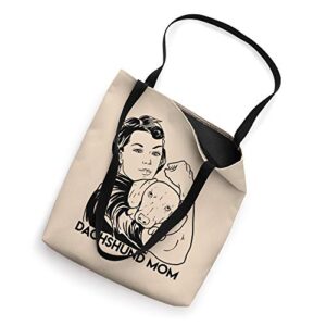 Dachshund Mom Cute Strong Rosie The Riveter Dog Lover Gift Tote Bag