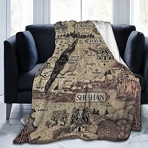 Oyqgejgpja Shadow and Bone World Map Novelty Blanket Fleece Throw Blanket Super Soft Lightweight for Women