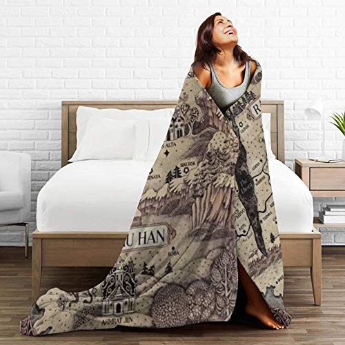 Oyqgejgpja Shadow and Bone World Map Novelty Blanket Fleece Throw Blanket Super Soft Lightweight for Women