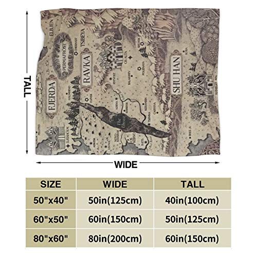 Oyqgejgpja Shadow and Bone World Map Novelty Blanket Fleece Throw Blanket Super Soft Lightweight for Women