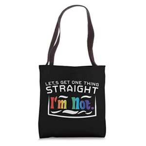 lets get one thing straight im not gay pride lgbt gift tote bag