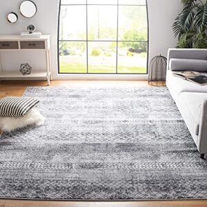 safavieh amelia collection 10′ x 14′ grey/ivory ala761f rustic tribal distressed non-shedding living room bedroom dining home office area rug