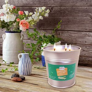 Citronella Candles Outdoor, Large 3 Wicks 20oz Natural Soy Wax Candles in Bucket for Porch Patio, 2 Packs