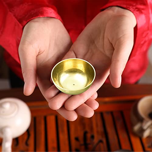 Shubhkart Brass Offering Bowl, Pack of 7 Brass Mini Water Bowl Tibet Tibetan Buddhist Supplies, for Buddhist Ceremonies, Burning incense cones, Dhoop,Meditation