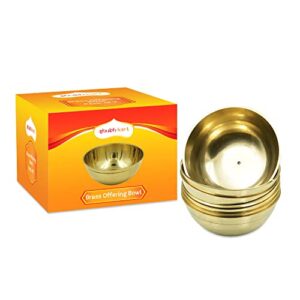 Shubhkart Brass Offering Bowl, Pack of 7 Brass Mini Water Bowl Tibet Tibetan Buddhist Supplies, for Buddhist Ceremonies, Burning incense cones, Dhoop,Meditation