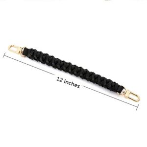 Genuine Leather Braided Handle compatible with Neonoe Strap for Noe BB NM Beaubourg Hobo (Black) Medium