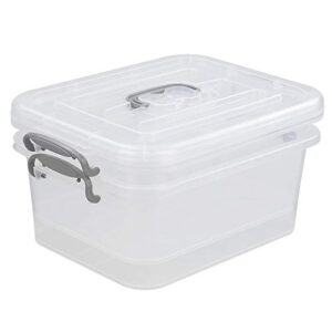 Nesmilers 2 Packs Storage Bin with Lid, 8 Liter Plastic Box Set