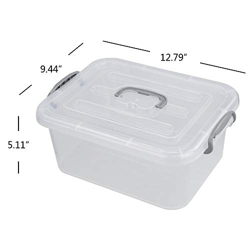 Nesmilers 2 Packs Storage Bin with Lid, 8 Liter Plastic Box Set