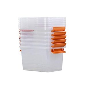 AnnkkyUS 6-pack 5 Liter Small Plastic Boxes, Clear Storage Bin with Lid