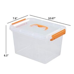 AnnkkyUS 6-pack 5 Liter Small Plastic Boxes, Clear Storage Bin with Lid