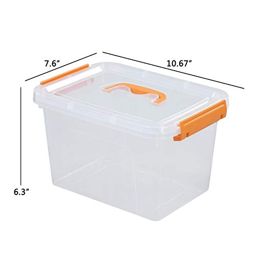 AnnkkyUS 6-pack 5 Liter Small Plastic Boxes, Clear Storage Bin with Lid