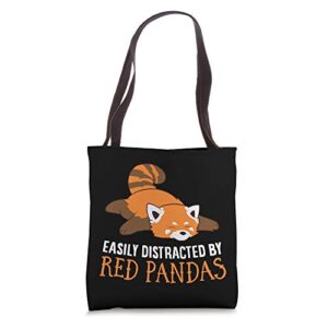 red panda love easily distracted by red pandas tote bag