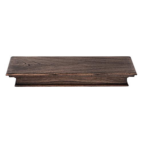 NovaSolo Halifax Mindi Wood Floating Wall Shelf - Long in Black Wash