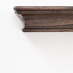 NovaSolo Halifax Mindi Wood Floating Wall Shelf - Long in Black Wash