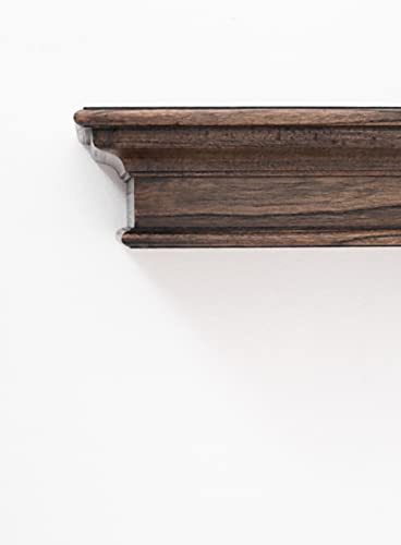 NovaSolo Halifax Mindi Wood Floating Wall Shelf - Long in Black Wash