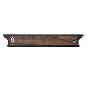 NovaSolo Halifax Mindi Wood Floating Wall Shelf - Long in Black Wash