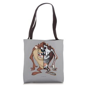 looney tunes taz half skeleton tote bag