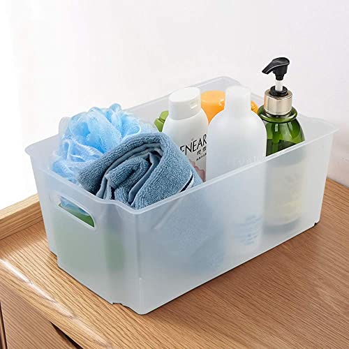 CadineUS 4-pack Stackable Organizer Bins, Clear Stackable Storage Bins