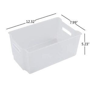 CadineUS 4-pack Stackable Organizer Bins, Clear Stackable Storage Bins