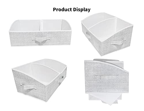 UNAMAX 3 Packs Closet Storage Bins - Trapezoid Large Storage Box - Foldable Fabric Baskets for Organizing Clothes - Baby Toiletry, Toys, Towel, DVD, Book (Grey, 20 x 11.2 x 8.3 inches)