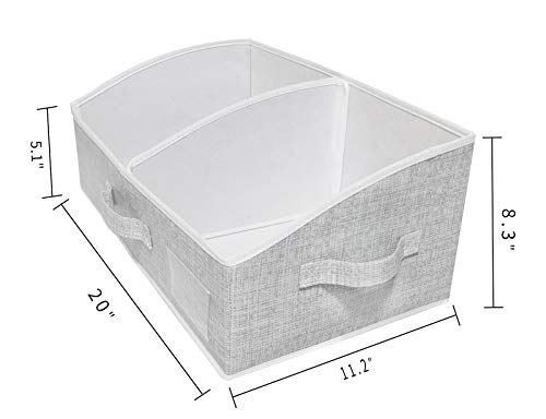 UNAMAX 3 Packs Closet Storage Bins - Trapezoid Large Storage Box - Foldable Fabric Baskets for Organizing Clothes - Baby Toiletry, Toys, Towel, DVD, Book (Grey, 20 x 11.2 x 8.3 inches)