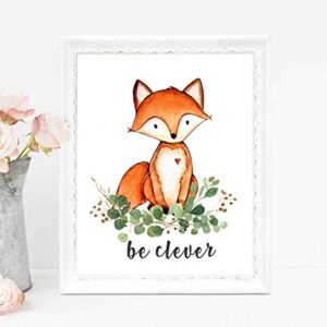 Woodland Animals Nursery Wall Art - Woodland Wall Decor - Watercolor Woodland Nursery Paintings - Baby Decor - 8x10 (Unframed) Set of 6 Prints