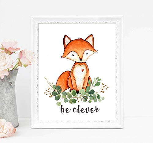 Woodland Animals Nursery Wall Art - Woodland Wall Decor - Watercolor Woodland Nursery Paintings - Baby Decor - 8x10 (Unframed) Set of 6 Prints