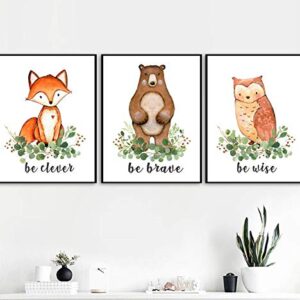 Woodland Animals Nursery Wall Art - Woodland Wall Decor - Watercolor Woodland Nursery Paintings - Baby Decor - 8x10 (Unframed) Set of 6 Prints