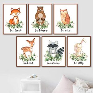 Woodland Animals Nursery Wall Art - Woodland Wall Decor - Watercolor Woodland Nursery Paintings - Baby Decor - 8x10 (Unframed) Set of 6 Prints