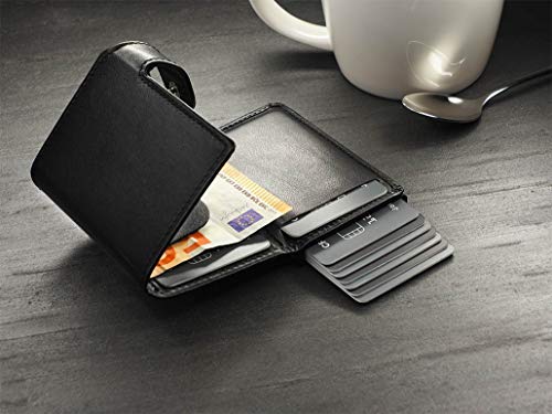 PULARYS OXFORD Mini Wallet - Credit Card Holder - Made of Italian Leather - RFID blocking - Space for up to 9 Cards - One Compartment - Front Pocket Wallet - For Men and Women - Classic