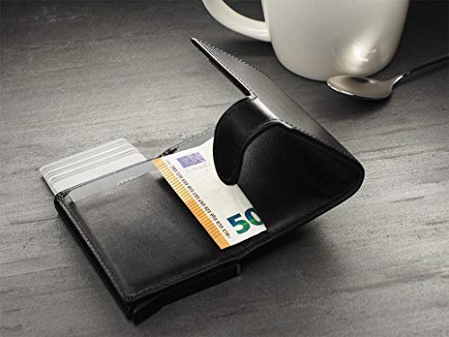 PULARYS OXFORD Mini Wallet - Credit Card Holder - Made of Italian Leather - RFID blocking - Space for up to 9 Cards - One Compartment - Front Pocket Wallet - For Men and Women - Classic