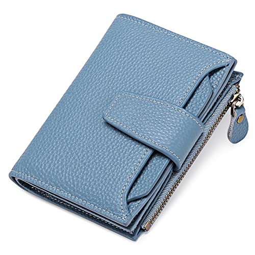 FALAN MULE Small Wallet for Women Genuine Leather Bifold Compact RFID Blocking Small Womens Wallet