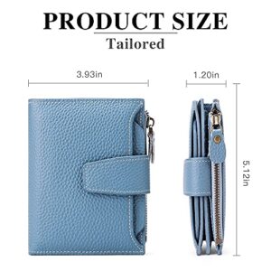 FALAN MULE Small Wallet for Women Genuine Leather Bifold Compact RFID Blocking Small Womens Wallet