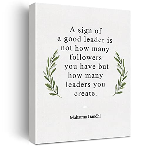 Inspirational Mentor Canvas Wall Art Motivational a Sign of a Good Leader Quote Canvas Print Positive Boss Leader Painting Office Home Wall Decor Framed Leadership Gift 12x15 Inch