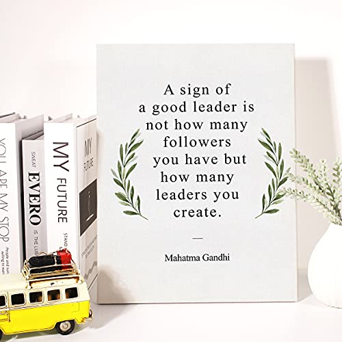 Inspirational Mentor Canvas Wall Art Motivational a Sign of a Good Leader Quote Canvas Print Positive Boss Leader Painting Office Home Wall Decor Framed Leadership Gift 12x15 Inch