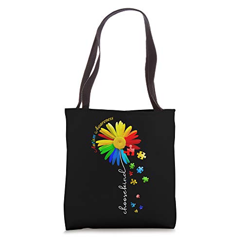 Choose Kind Autism Awareness Sunflower Mom Women Cute Tote Bag