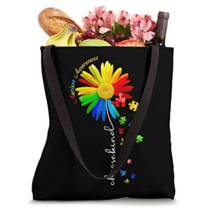 Choose Kind Autism Awareness Sunflower Mom Women Cute Tote Bag