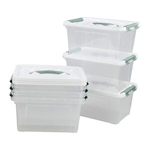 kiddream 6-pack clear plastic bins, latch storage box with lids