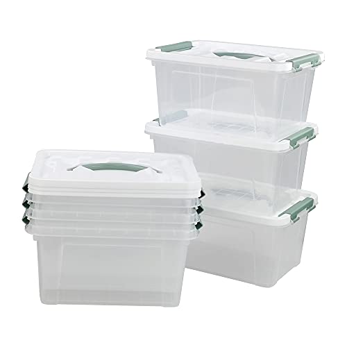 Kiddream 6-pack Clear Plastic Bins, Latch Storage Box with Lids