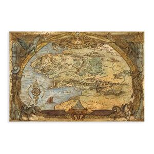 Map of Middle Earth, Lord Of The Rings Poster, Christmas Gifts, The Hobbit, Fantasy Map, Gift For Him, Christmas Decor, Middle Earth Canvas Canvas Poster for Room aesthetics postrer Bedroom Decor Spo