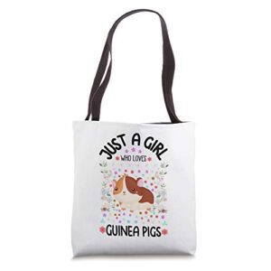 kids funny guinea pig gift just a girl who loves guinea pigs tote bag