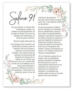 salmo 91 en espanol wall decor – psalm 91 cuadro – christian wall decor in spanish – 8×10 – unframed